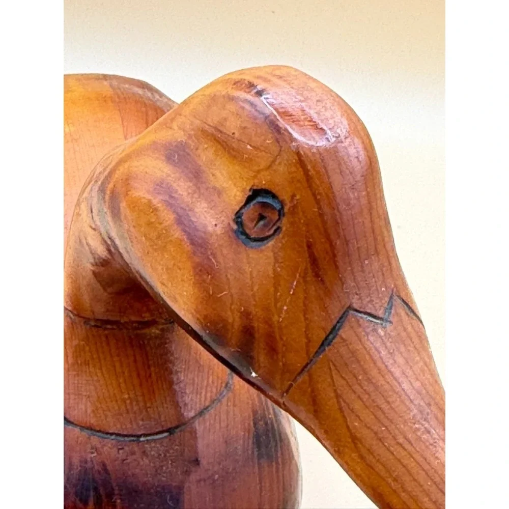 Vintage 1984 Hand Carved Wooden Duck Decoy Folk Art Signed DON 84 12
